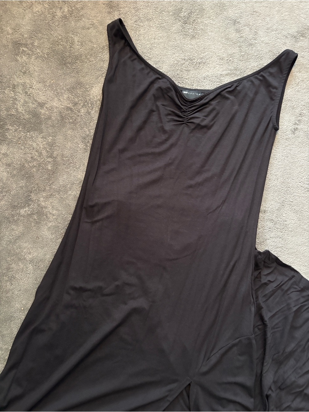 ASOS Black V-Neck Ruched Maxi Dress